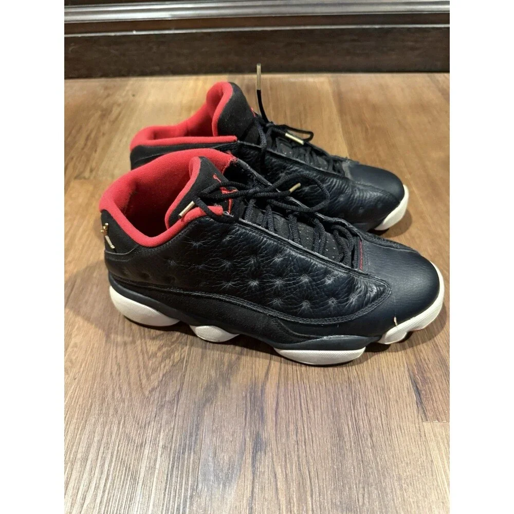Jordan 13 Retro Low Bred Men's Sneakers Size 9 Black Leather Shoes 310810-027